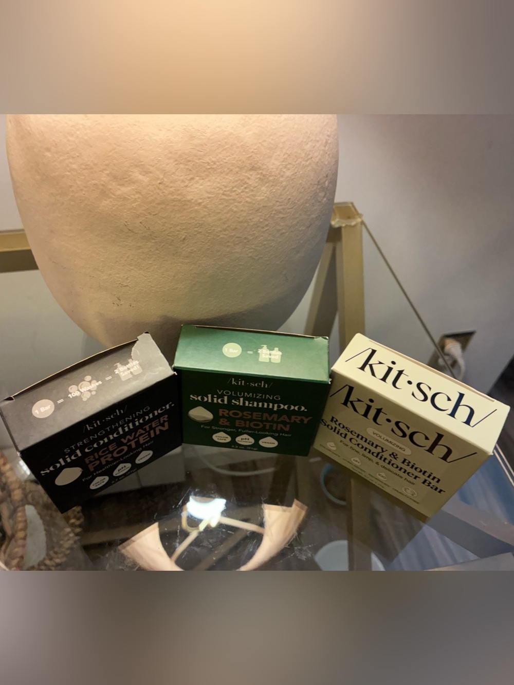 Kitsch Rosemary & Biotin Shampoo Bar Conditioner Bar Rice Protein Bundle New